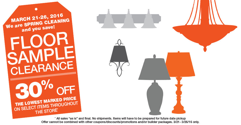 Floor Sample Clearance March 2126 only! Just Lights