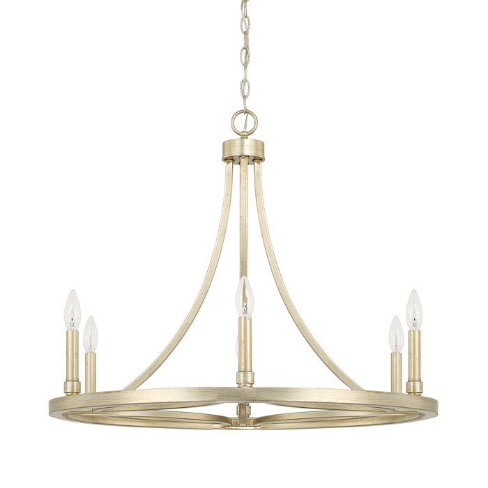 Mercer Collection 6 Light Chandelier in Winter Gold with
