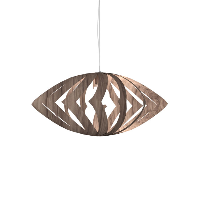 Clean Collection LED Pendant in American Walnut with Natural or Italian Lacquer Finish Accord Lighting 1243.18