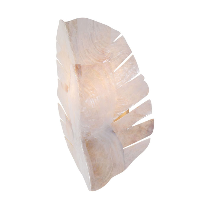 Banana Leaf Collection 2-Light Wall Sconce in Sustainable Kabebe Shell with Gold Dust Finish Varaluz 901K02A