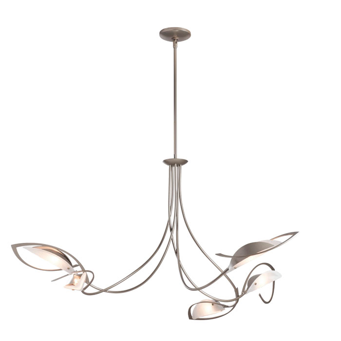 Aerial Collection LED Pendant in Bronze with Frosted Glass “Leaves”