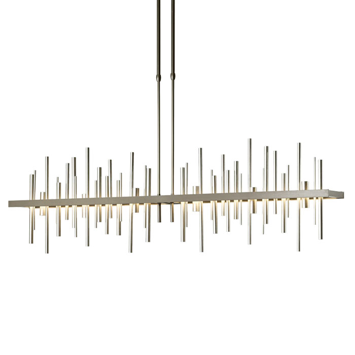 Cityscape Collection LED Pendant in Dark Smoke with Hand-Forged Rods