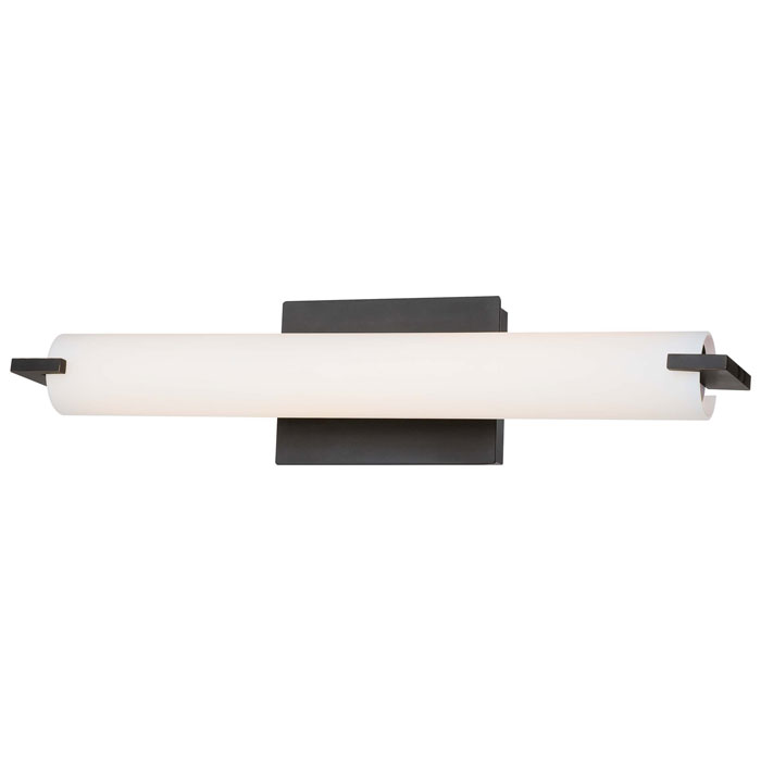 Tube Collection LED Bath Light in Dark Restoration Bronze with Etched White Glass Diffuser