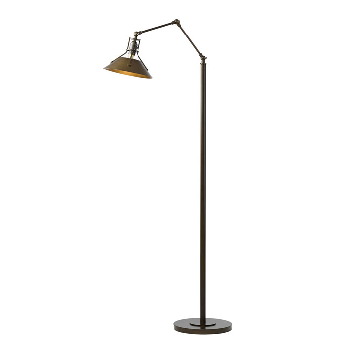 Henry Collection 1-Light Floor Lamp in Natural Iron with Brass-Riveted Spun-Metal Shade Hubbardton Forge 242215-SKT-20-20