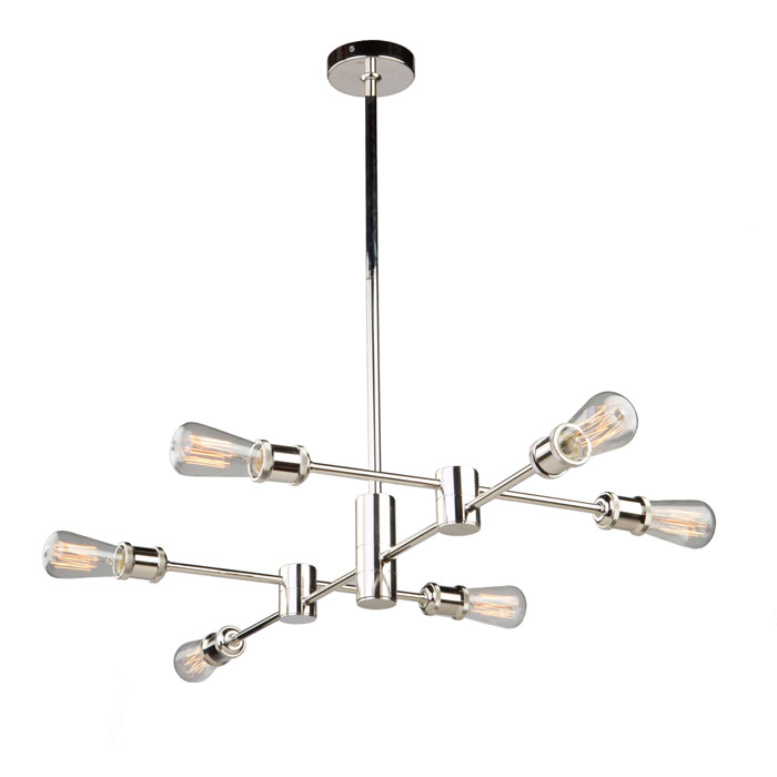 Tribeca Collection 6-Light Chandelier in Polished Silver Artcraft AC10786PN