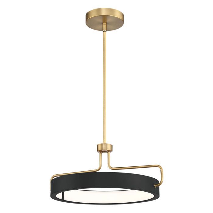 Pemberton Collection LED Pendant in Matte Black and Antique Brass Eurofase 37083-014