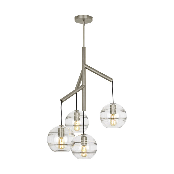 Sedona Collection Custom-designed LED Chandelier in Satin Nickel with Clear Glass Orbs Visual Comfort 700SDNMPR1CS-LED927