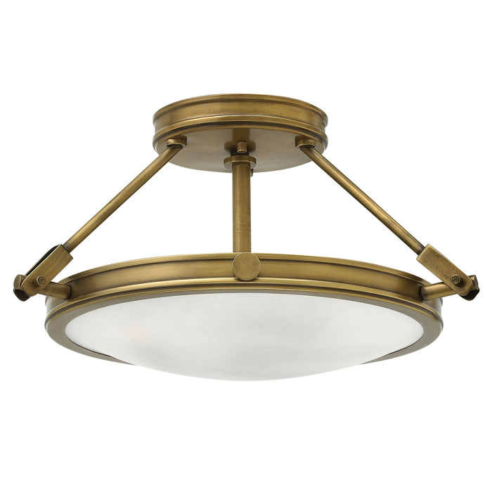 Collier Collection LED Semi-Flush Mount in Heritage Brass Hinkley 3381HB