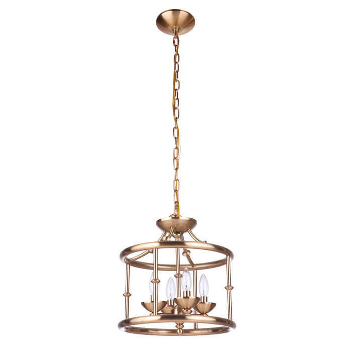 Marlowe Collection Four Light Convertible Semi Flush/Pendant in Satin Brass Craftmade 53754-SB