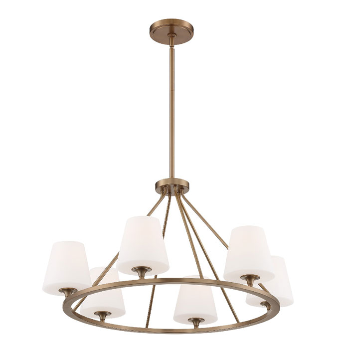 Keenan Collection Six Light Chandelier in Vibrant Gold Crystorama KEE-A3006-VG