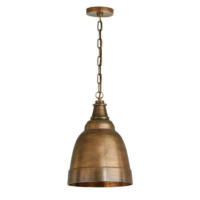 Sedona Collection 1-Light Pendant in Oxidized Brass with Bell Shade Capital Lighting