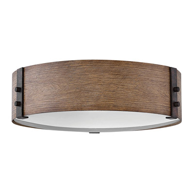 Sawyer Collection LED Flush Mount in Sequoia with Iron Rush Accents Hinkley 29203SQ