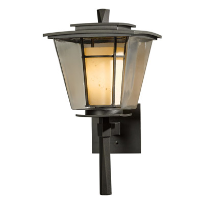 Beacon Hill Collection* 1-Light Outdoor Wall Sconce in Coastal Dark Smoke with Clear Outer/Opal Glass Inner Shade Hubbardton 304815-SKT-77-ZU0295