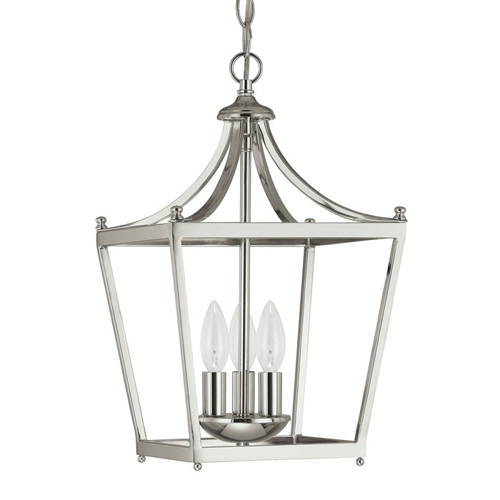 Sutton Collection 3-Light Foyer Pendant in Polished Nickel Capital Lighting 4036PN