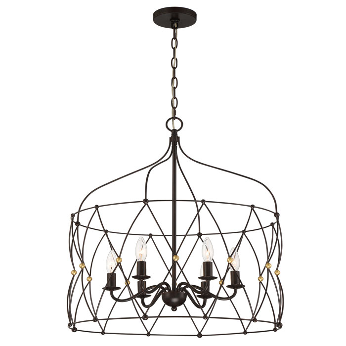 Zucca Collection 6-Light Chandelier in English Bronze with Antique Gold Accents Crystorama ZUC-A9035-EB-GA
