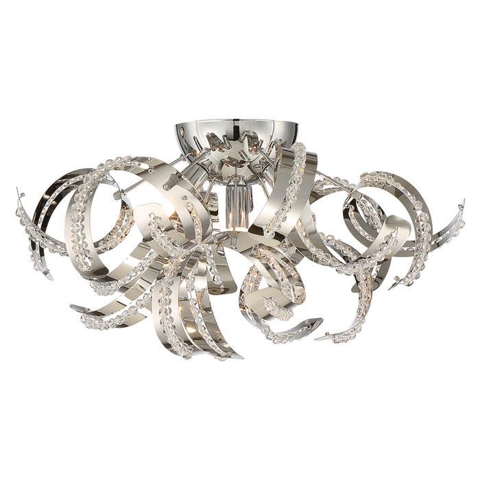 Ribbons Collection 4-Light LED Flush Mount in Crystal Chrome Quoizel RBN1616CRC