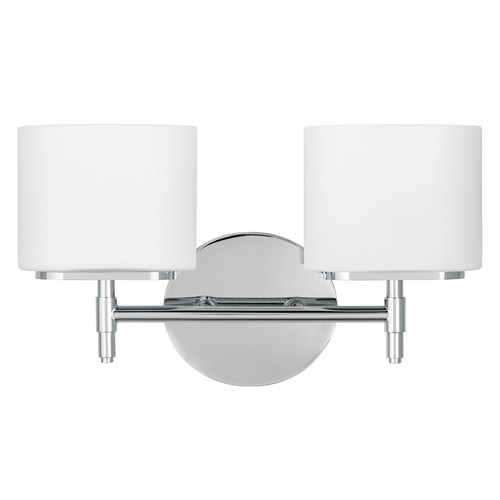 Trinity Collection 2-Light Bath Vanity in Polished Chrome with Oval Matte-Finished Opal Glass Shades Hudson Valley 8902-PC