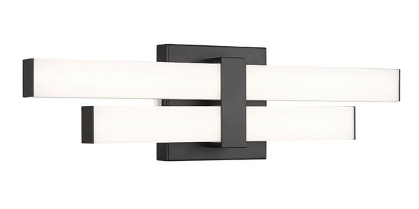 Zane Collection LED Bath Vanity in Matte Black with Frosted Glass Diffuser Z-Lite 1008-18W-MB-LED