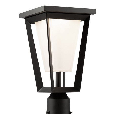 Waterbury Collection LED Outdoor Post Lantern in Matte Black with Frosted White Diffuser Artcraft AC9183BK