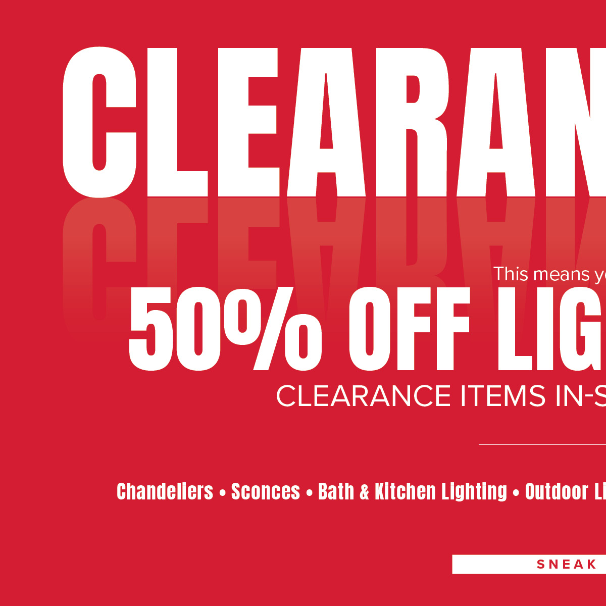 Lighting and fan clearance sale