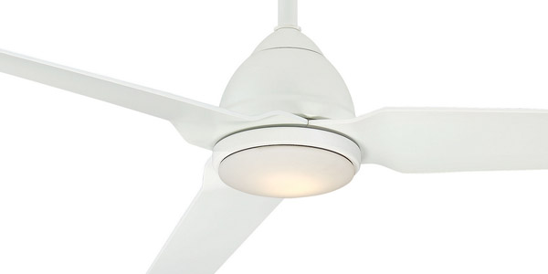 Java LED Collection 54” 3-Blade Ceiling Fan in Flat White with Flat White Blades and Etched Opal Glass LED Light Minka Aire F753L-WHF