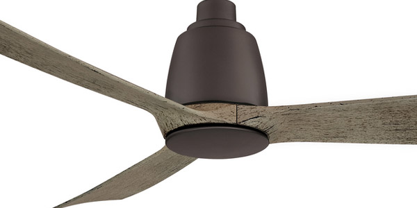 Kute 44 Collection 44” 3-Blade Ceiling Fan in Matte Greige with Weathered Wood Blades Fanimation FPD8547GR