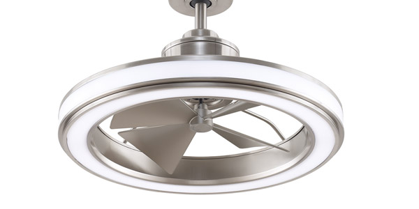 Gleam Collection 16” 4-Blade Fandelier in Brushed Nickel with Opal Frost Glass LED Diffuser Fanimation FP8404BN
