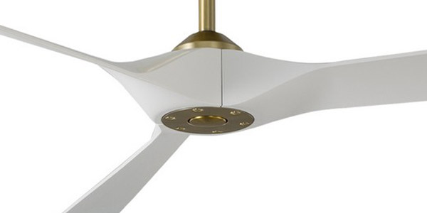 Torque Collection 70” 3-Blade Smart Ceiling Fan in Soft Brass with Matte White Blades Modern Forms FR-W2204-70-SB-MW