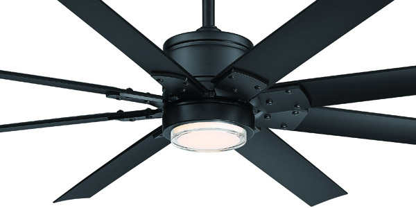 Renegade Collection 66” 8-Blade Ceiling Fan in Matte Black with Matte Black Blades Modern Forms FR-W2001-66L-MB