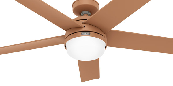 Yuma Collection 52” 5-Blade Outdoor Ceiling Fan in Terracotta with Painted Cased White Glass Shade Hunter 5145