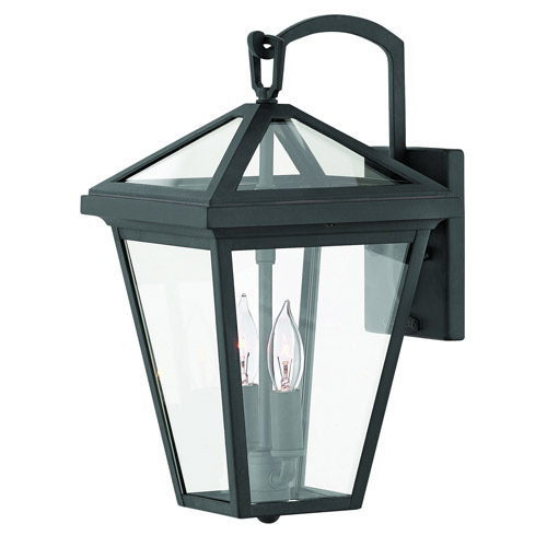 Alford Place Collection LED Outdoor Wall Mount Lantern in Museum Black with Clear Glass Panels Hinkley 2560MB