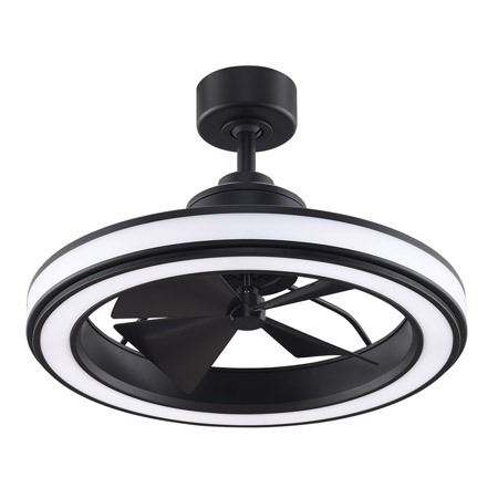 Gleam Collection 16” LED Ceiling Fan in Black with Opal Frosted Glass Diffuser Fanimation FP8404BL