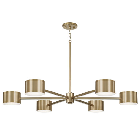 Henley Collection 12-Light LED Chandelier in Aged Brass with Metal Cylindrical Shades Capital 460901AD