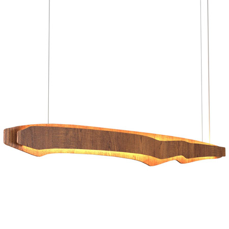 Horizon Collection LED Pendant in Imbuia with Natural Wood Veneer Accord 1471LED.06