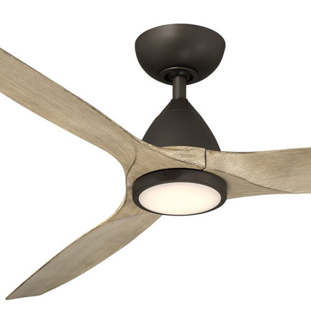 Skylark Collection 62” 3-Blade Ceiling Fan in Bronze with White Oak Blades and LED Light Kit Modern Forms FR-W2202-62L-BZ/WO