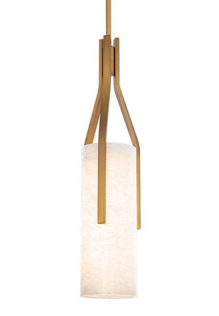 Firenze Collection LED Pendant in Aged Brass with Natural Alabaster Stone Shade Modern Forms PD-40222-AB