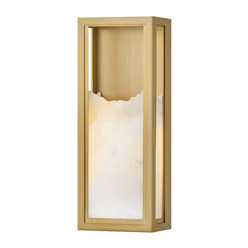 Veleta Collection LED Wall Sconce in Lacquered Brass with Natural Alabaster Jagged Top Edge Shade Ramond FR41530LCB