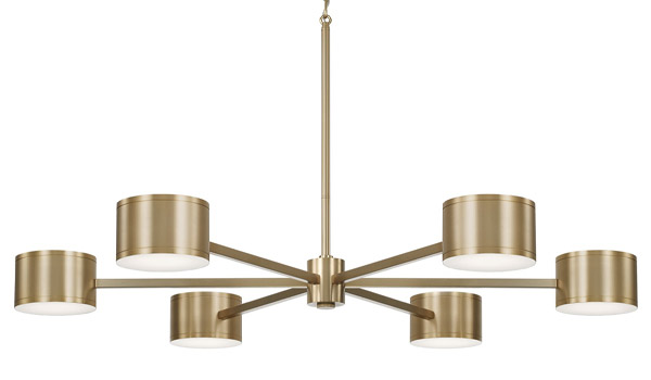 Henley Collection 12-Light LED Chandelier in Aged Brass with Cylindrical Shades Capital 460901AD