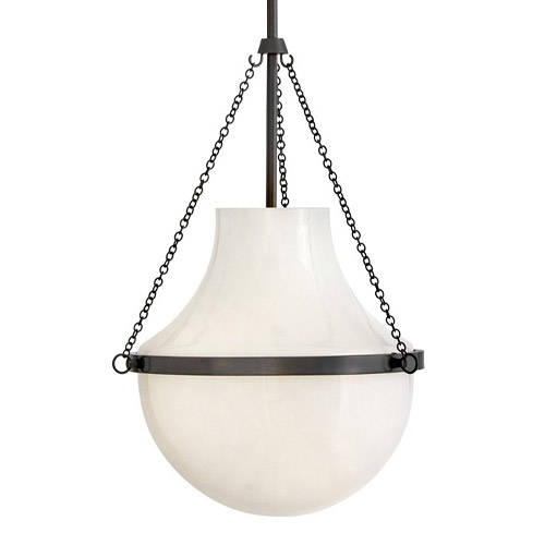 Collins Collection 1-Light Pendant in Black Oxide with Cased Opal Glass Shade Hinkley 46897BX