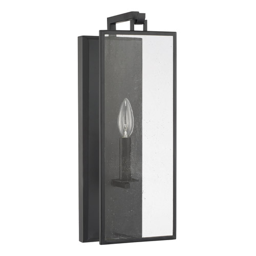 Rylann Collection 1-Light Wall Sconce in Matte Black with Antiqued Glass Panels Capital Lighting 625111MB